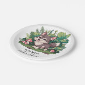 Dreamy Little Wolf Baby shower Papieren Bordje (Gekanteld)