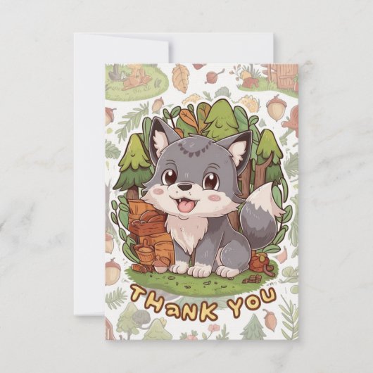 Dreamy Little Wolf Bedankkaart (Voorkant)