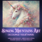 Dreamy Magic Unicorn Rainbow Hair Decoupage  Tissuepapier