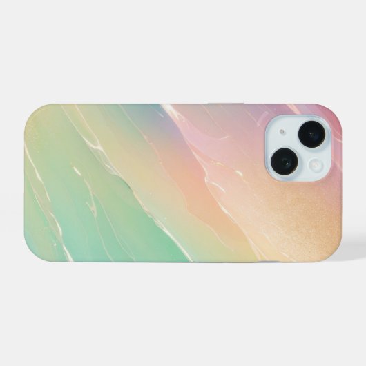 Dreamy Mermaid Shimmer Pastel Rainbow Phone Case iPhone 15 Case (Achterkant horizontaal)