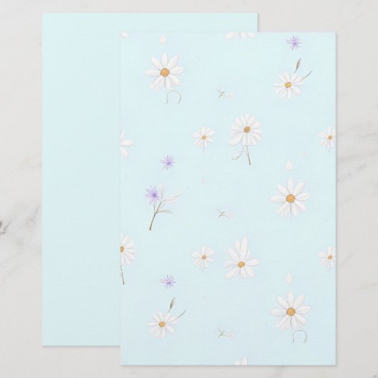Dreamy Mint Meadow Briefpapier (Voorkant / Achterkant)