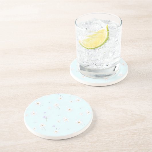 Dreamy Mint Meadow Zandsteen Onderzetter (Zijkant)