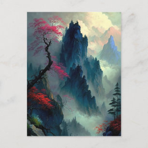 Dreamy Misty Mountain Landscape Briefkaart
