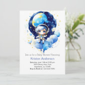 Dreamy Moon and Stars Adventure Boy Baby shower Kaart (Staand voorkant)