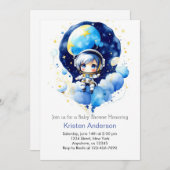 Dreamy Moon and Stars Adventure Boy Baby shower Kaart (Voorkant / Achterkant)