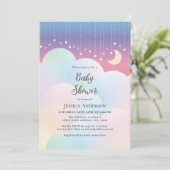 Dreamy Moon and Stars Genderneutraal Baby shower Kaart (Staand voorkant)