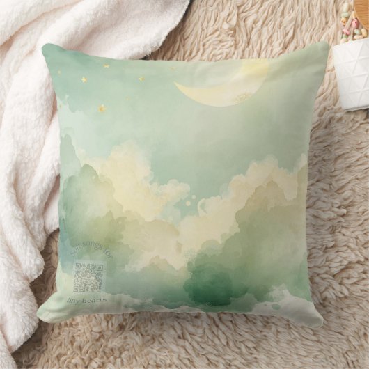 Dreamy Moon & Cloud Nursery Throw Pillow | Music Kussen (Deken)