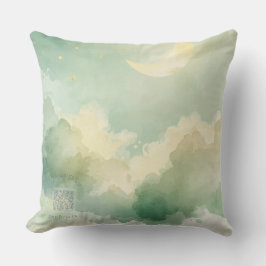 Dreamy Moon & Cloud Nursery Throw Pillow | Music Kussen