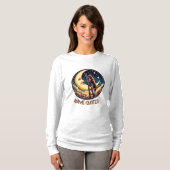 Dreamy Moon & Dog Climbing Ladder T-shirt (Voorkant volledig)