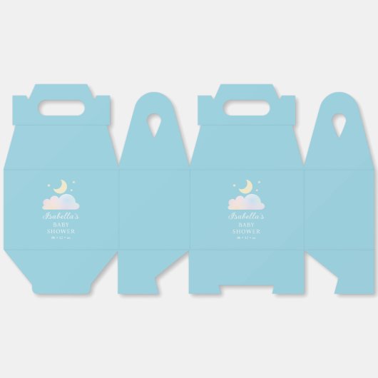 Dreamy Moon en Stars Cloud Nine Baby shower Bedankdoosjes (Ongevouwen)