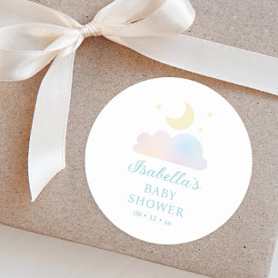 Dreamy Moon en Stars Cloud Nine Baby shower Ronde Sticker
