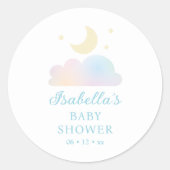 Dreamy Moon en Stars Cloud Nine Baby shower Ronde Sticker (Voorkant)