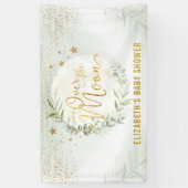 Dreamy Moon Star Green Gold Baby shower Welkom Spandoek (Verticaal)