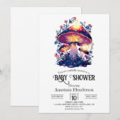  Dreamy Mushroom Baby shower Kaart (Voorkant / Achterkant)