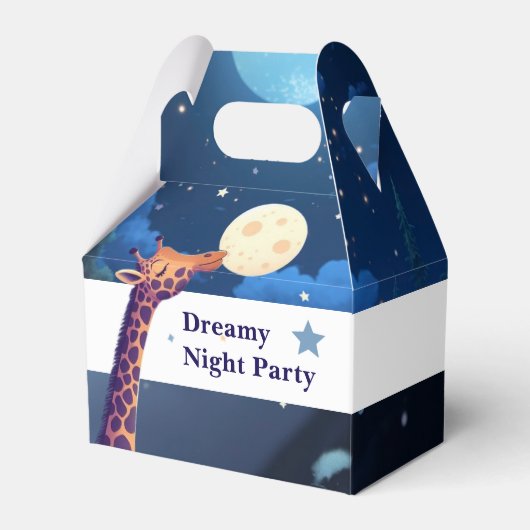 Dreamy Night Party Giraffe Kids Favor Box Bedankdoosjes (Voorkant Zijde)