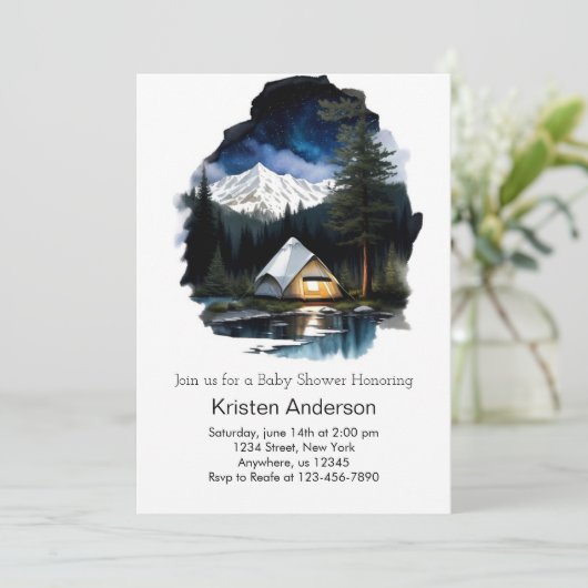 Dreamy Night Sky Adventure Baby shower Kaart (Staand voorkant)