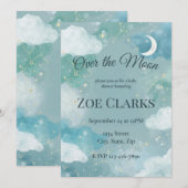 Dreamy Night Sky Baby Boy Shower Invitation Kaart (Voorkant / Achterkant)