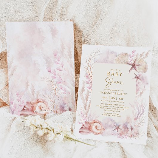 Dreamy Ocean Baby shower Onder het Zee Zeemeermin Kaart