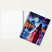 Dreamy ocean beach girl with moon and lights planner (Display)