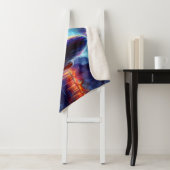 Dreamy ocean beach girl with moon and lights sherpa deken (In situ)