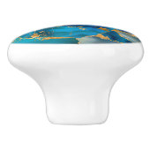 Dreamy Ocean Blue and Gold Keramische Knop (Zijkant)