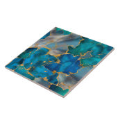 Dreamy Ocean Blue and Gold Tegeltje (Zijkant)