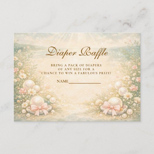 Dreamy Ocean Pearl Nursery Diapper Raffle Informatiekaartje (Voorkant)