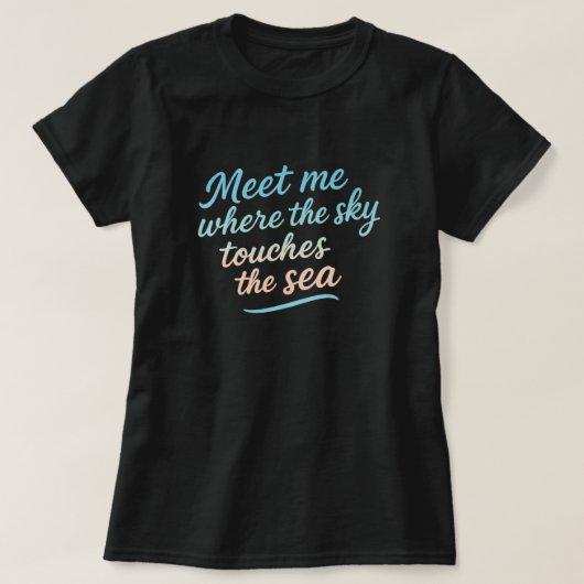 Dreamy Ocean Sunset; Sky Touches the Sea T-shirt (Design voorkant)