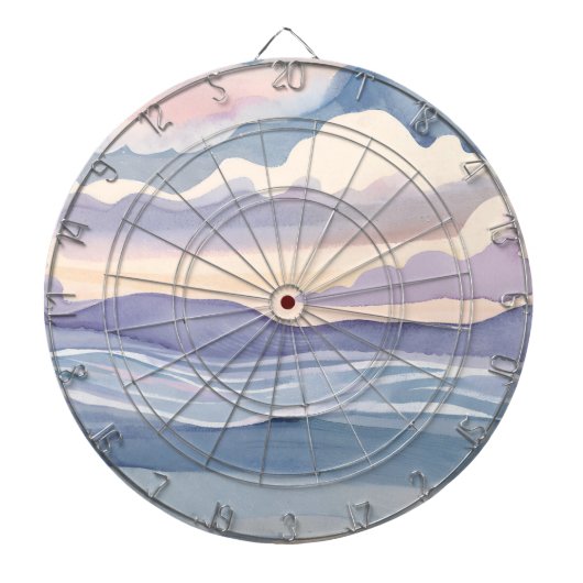 Dreamy Ocean Waves | Watercolor Dartbord (Voorkant)