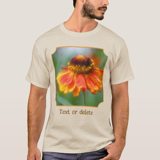 Dreamy Orange Zinnia Flower Personalized Nature  T-shirt (Voorkant)