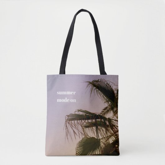 Dreamy Palm Tree Pastel Sunset Aesthetic Tote Bag (Voorkant)