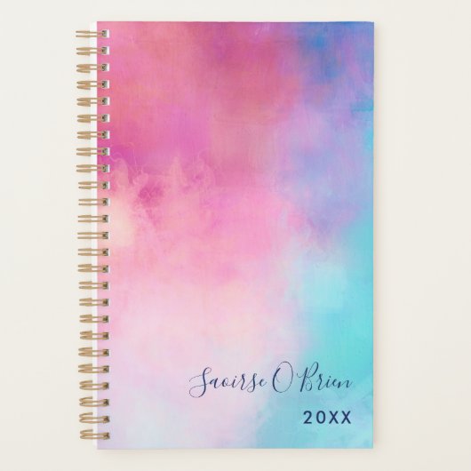 Dreamy Pastel Abstract Jouw naam toevoegen Planner (Voorkant)