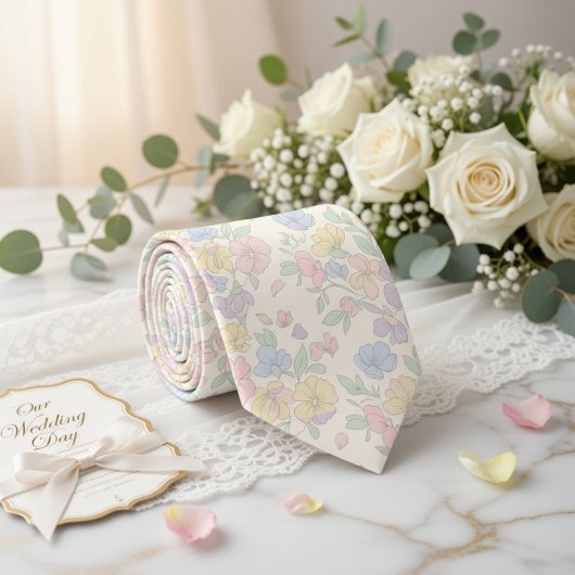 Dreamy Pastel Blossom Stropdas