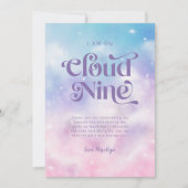 Dreamy Pastel Cloud Nine 9e Verjaardagsfeest Bedankkaart (Voorkant)