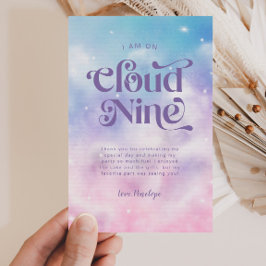 Dreamy Pastel Cloud Nine 9e Verjaardagsfeest Bedankkaart