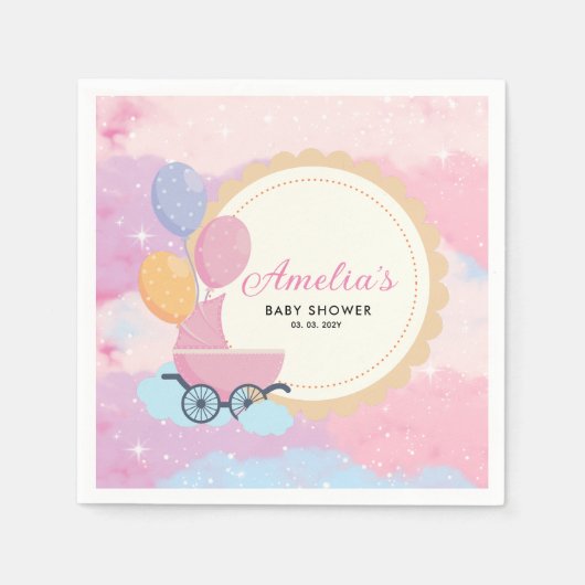 Dreamy Pastel Clouds Baby shower Servet (Voorkant)
