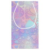 Dreamy Pastel Holographic Heart Cloud Pattern Klein Cadeauzakje (Achterkant)