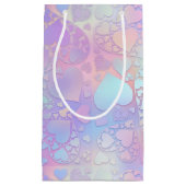 Dreamy Pastel Holographic Heart Cloud Pattern Klein Cadeauzakje (Voorkant)