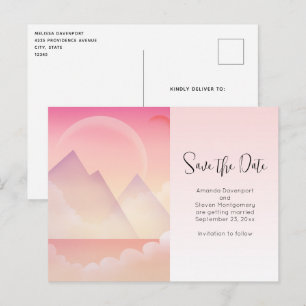 Dreamy Pastel Mountain Landscape Save the Date Uitnodiging Briefkaart