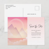 Dreamy Pastel Mountain Landscape Save the Date Uitnodiging Briefkaart (Voorkant / Achterkant)