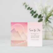 Dreamy Pastel Mountain Landscape Save the Date Uitnodiging Briefkaart (Staand voorkant)