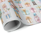 Dreamy Pastel Nutcracker Christmas Wrapping Paper Cadeaupapier (Rol Hoek)
