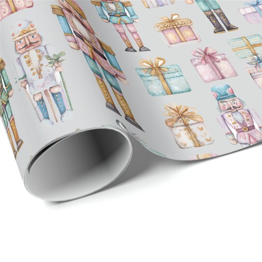 Dreamy Pastel Nutcracker Christmas Wrapping Paper Cadeaupapier (Rol Hoek)