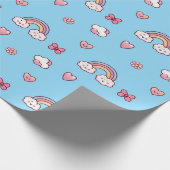 Dreamy Pastel Rainbow Blue Cadeaupapier (Hoek)
