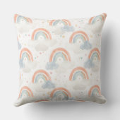 Dreamy Pastel Rainbow Nursery Pillow | Watercolor Kussen (Achterkant)