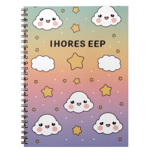 “Dreamy pastel, soft clouds, stars, notebook cover Notitieboek (Voorkant)
