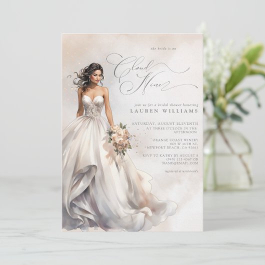 Dreamy Pastel Ze is op Cloud Nine Vrijgezellenfees Kaart (Staand voorkant)