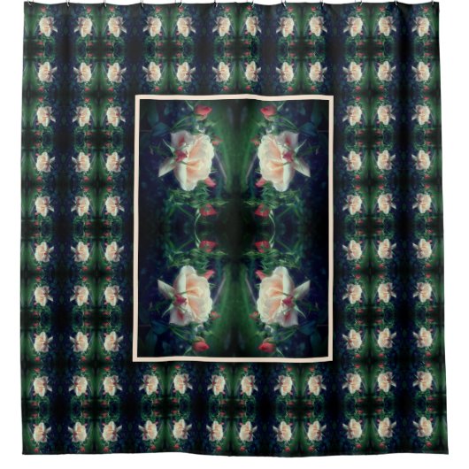 Dreamy Peach Rose And Buds Flower Art Douchegordijn (Voorkant)