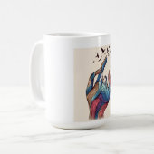 Dreamy Peaks Mok – Surreal Coffee Escape (Voorkant links)