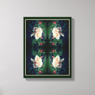 Dreamy perzik Roos en knoppen Abstract Canvas Afdruk